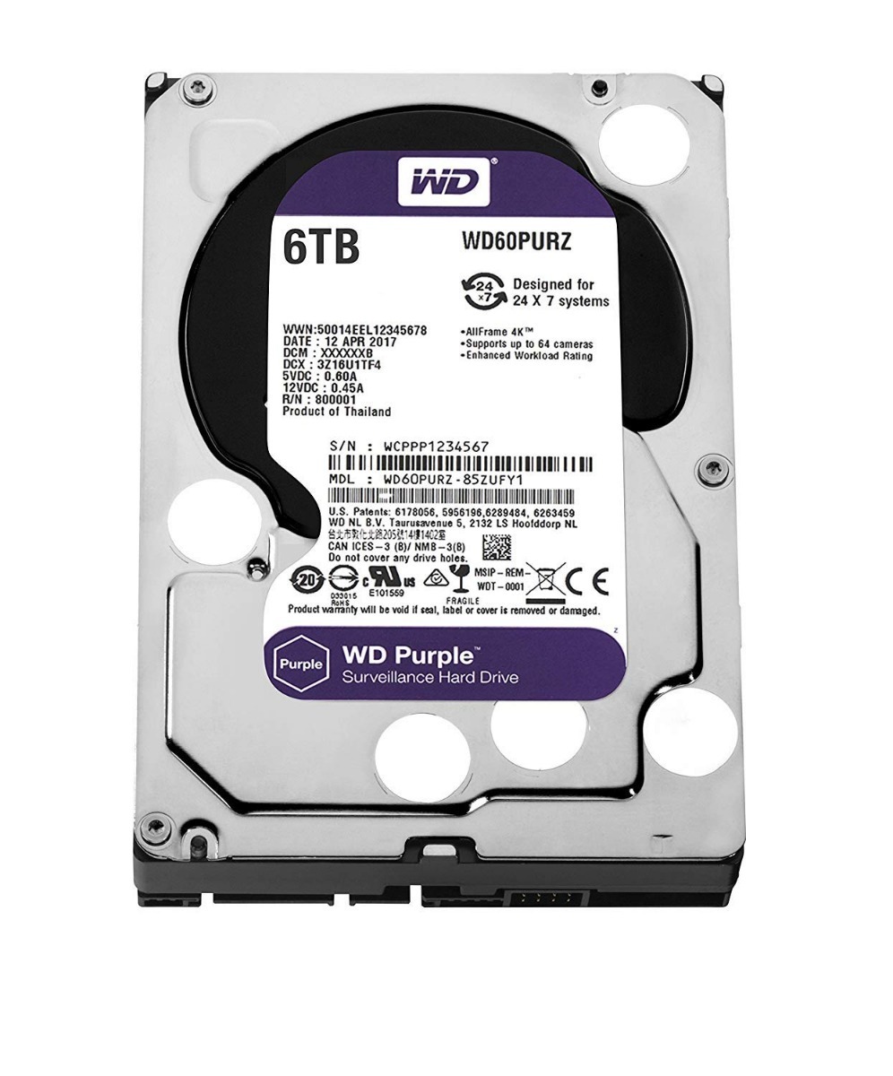 DISCO DURO INTERNO 3.5" PURPLE 6TB SATA 6GB/S 64MB